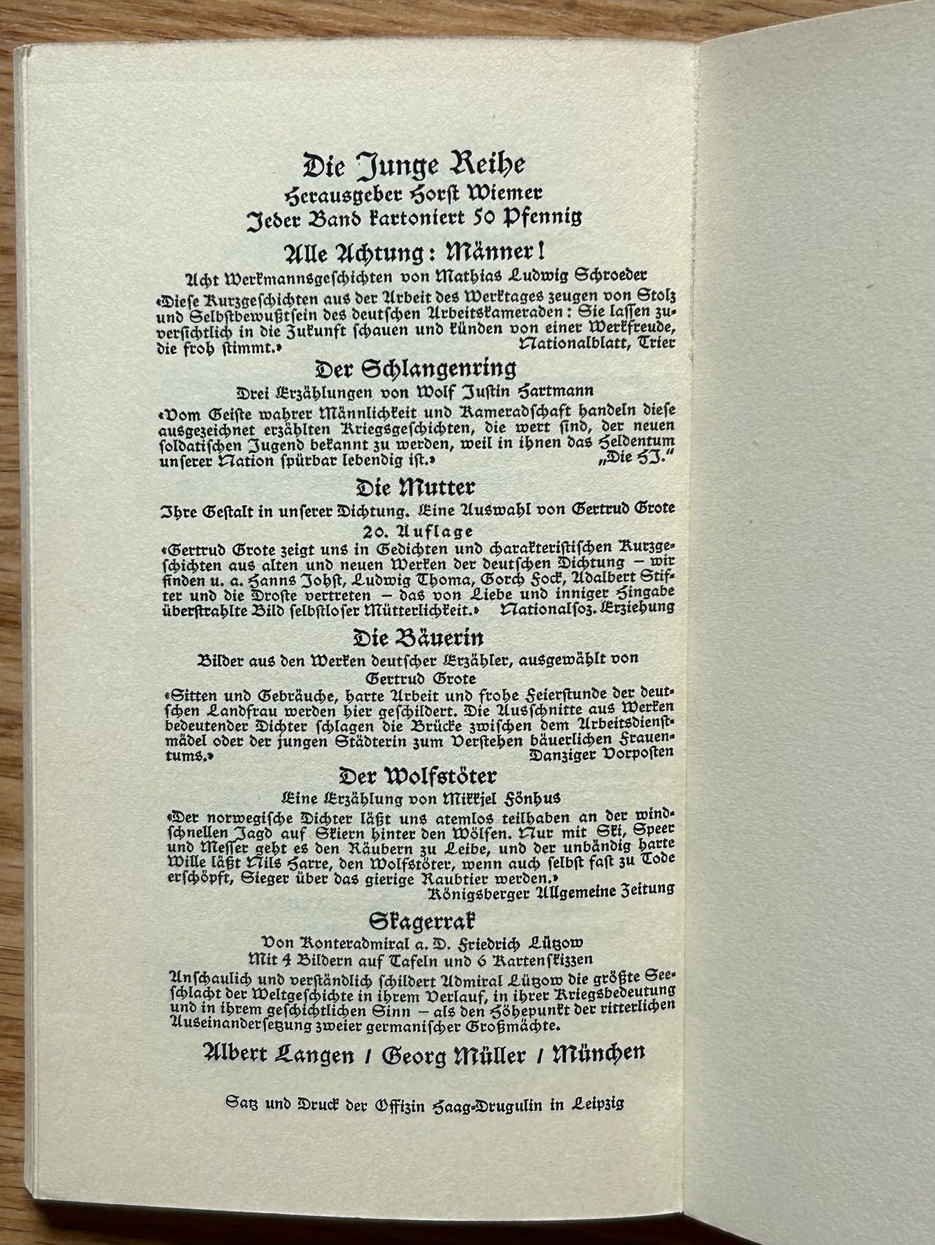 Ihr Opfer unser leben - book of speeches and songs