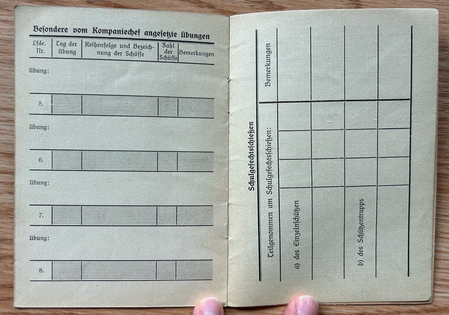 Schiessbuch / Target practice booklet - Panzerjager unit