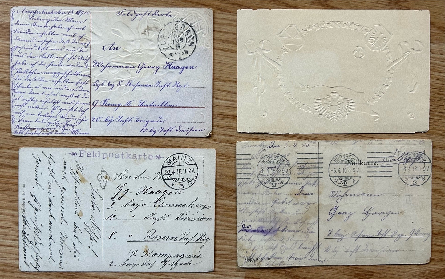 4 WW1 German artwork postcards