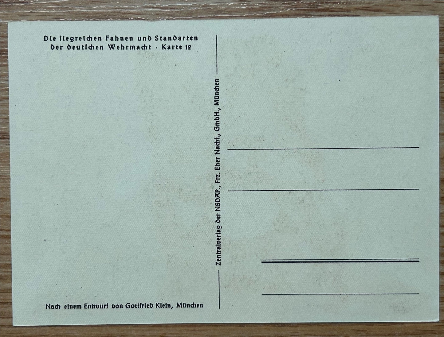 Cavalry art postcard - Gottfried Klein standards series