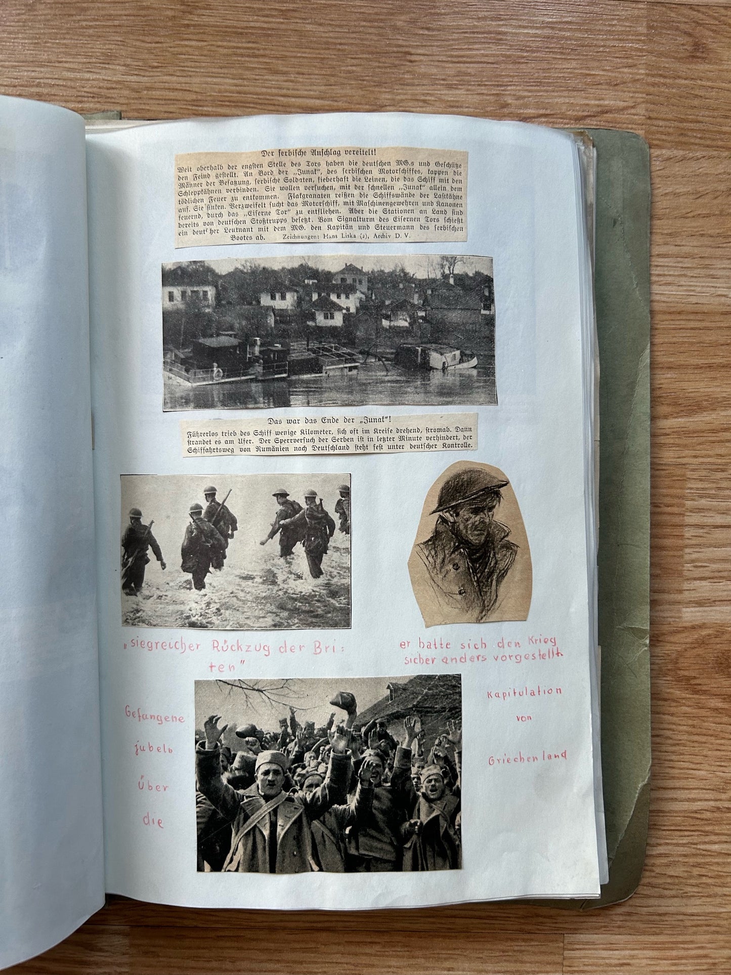 1942 German folder - postcards and newspaper clippings