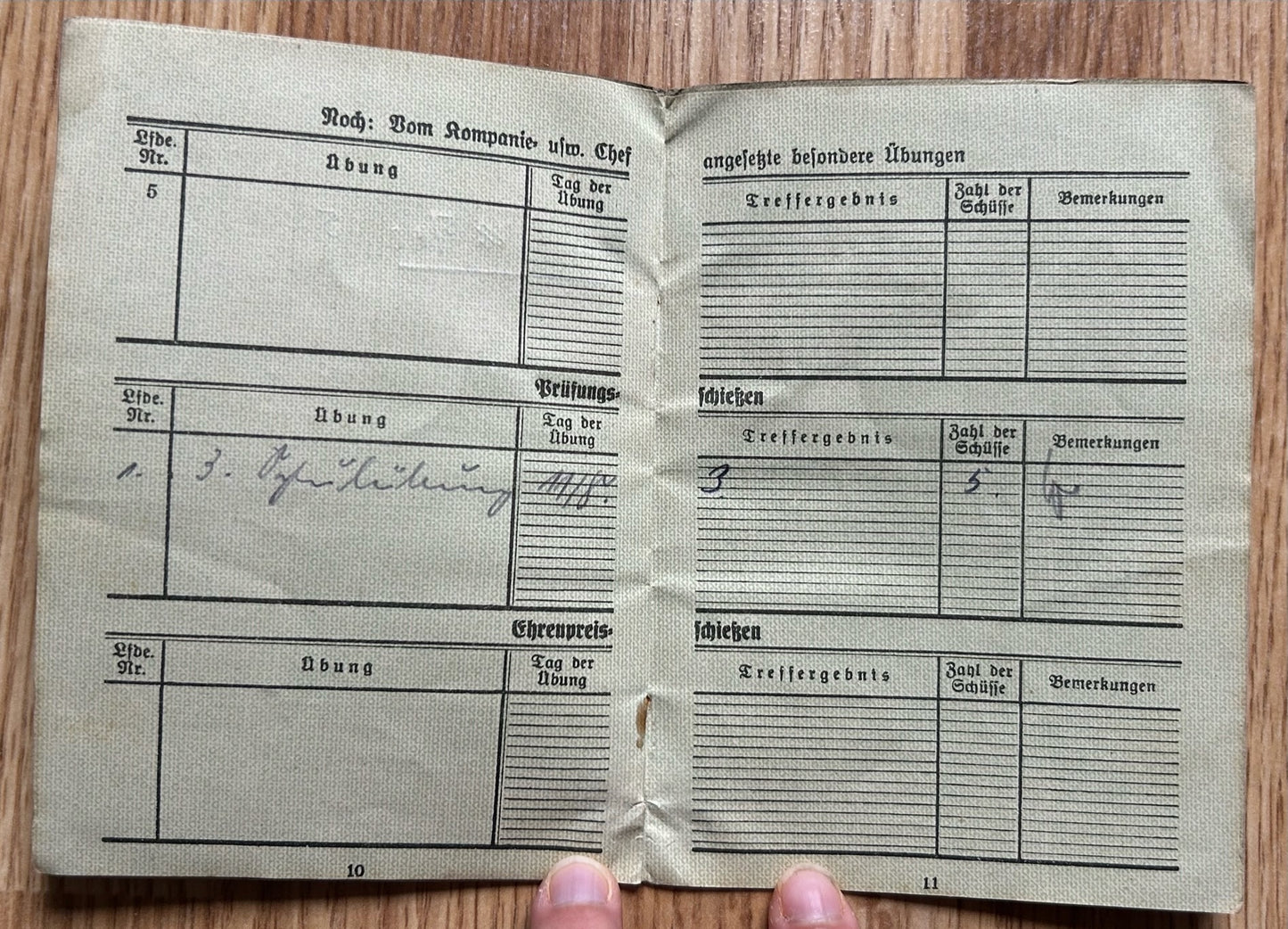 Schiessbuch / Target practice booklet - MG company 12. Regiment