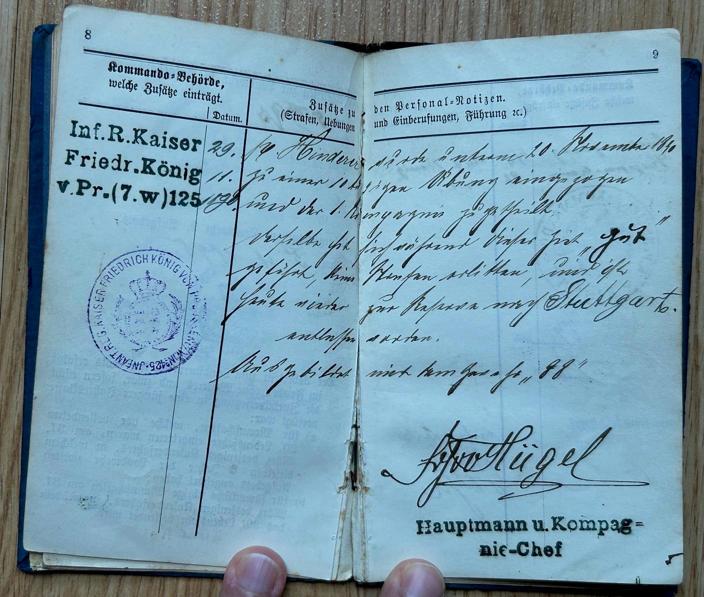 Pre WW1 German Militärpass - Kingdom of Württemberg