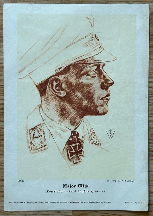 Artwork print of Luftwaffe ace Major Wick