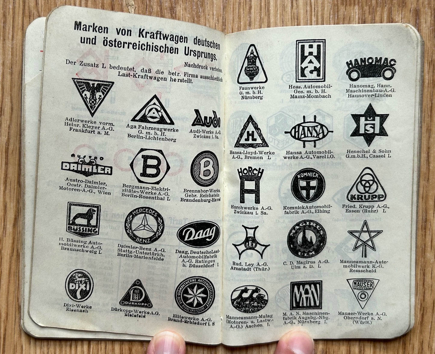 1930 German pocket calendar / notebook
