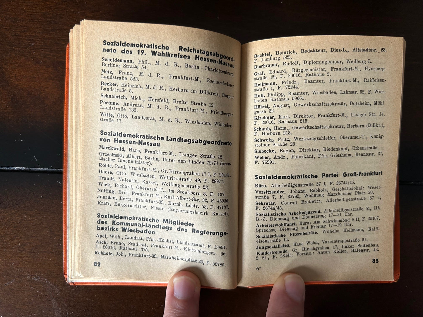 1931 pocket calendar - SPD party / organization