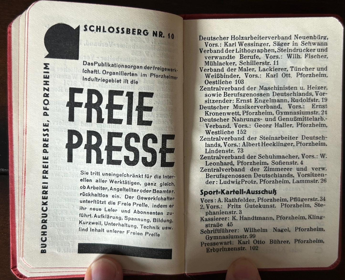 1930 pocket almanac / calendar - Baden region
