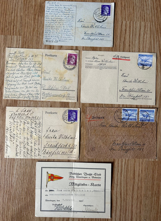 Feldpost letter / postcard grouping - Frankfurt resident