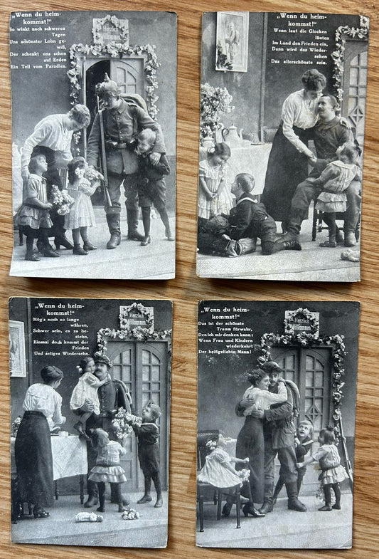 4 WW1 German photo postcards