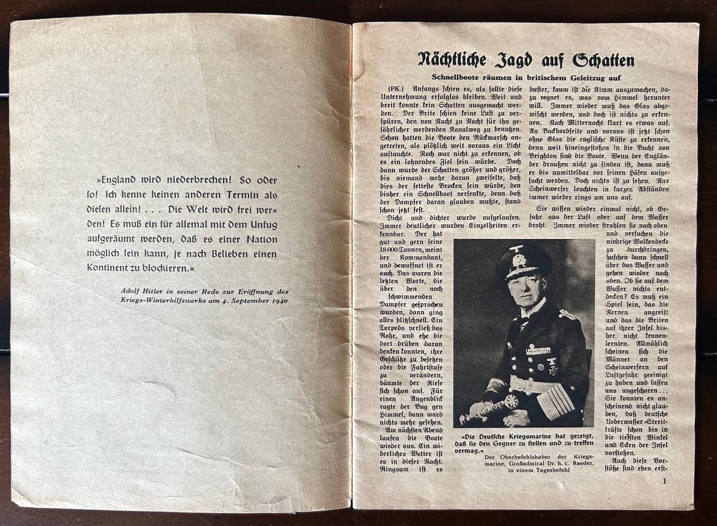 Kleine Kriegshefte nr. 7 - Ran an den Feind! 1940 booklet