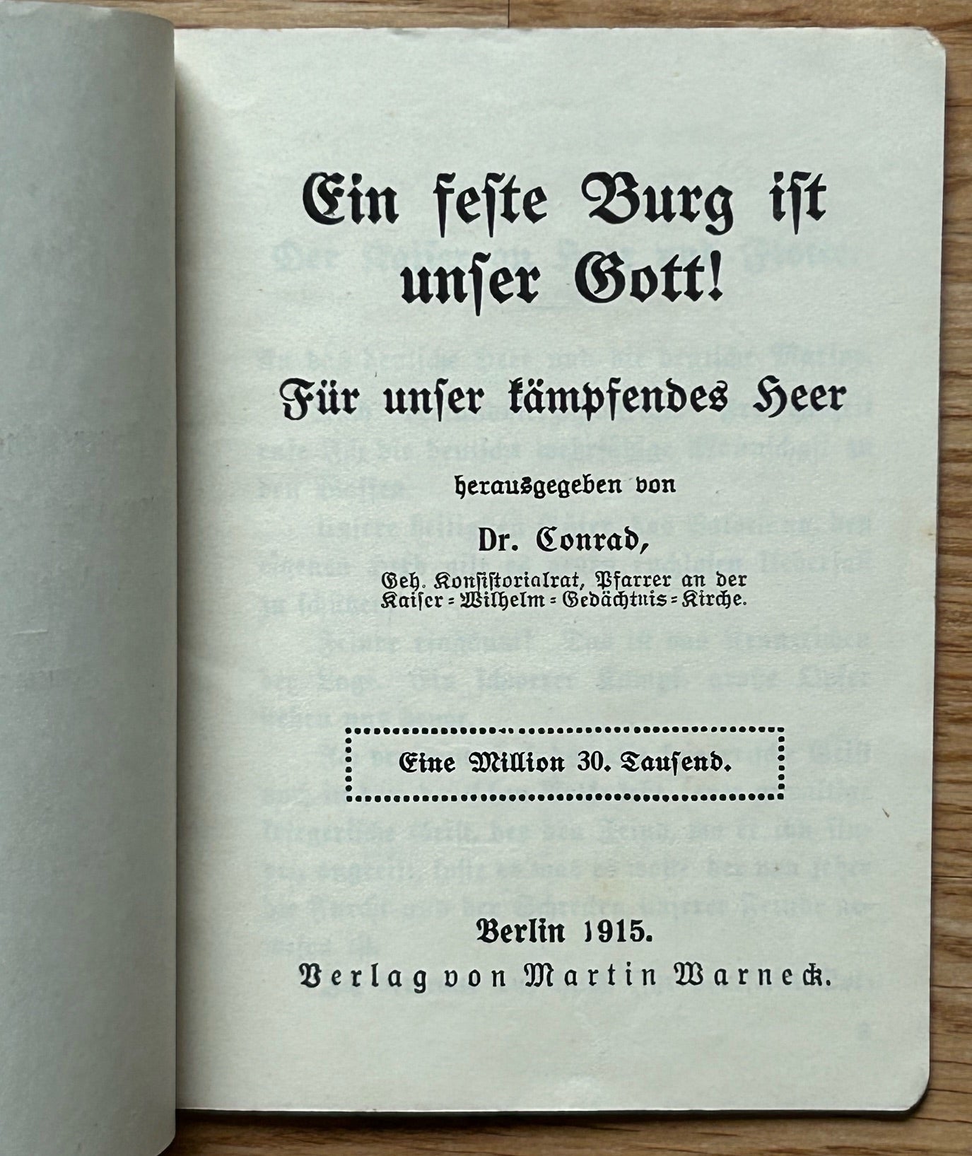 WW1 German prayer book - Iron Cross cover art