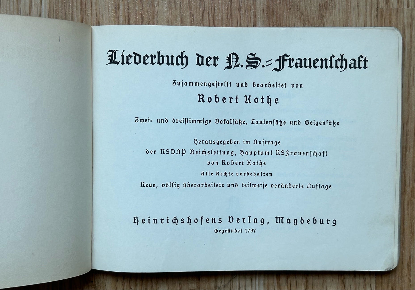 Liederbuch der NS Frauenschaft - women’s association songbook