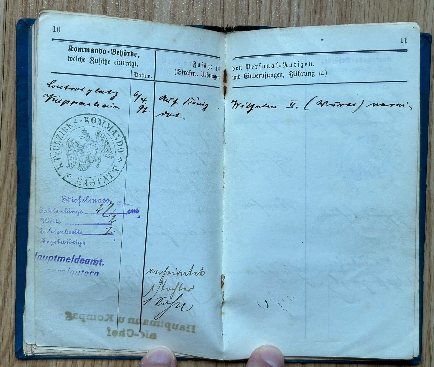 Pre WW1 German Militärpass - Kingdom of Württemberg