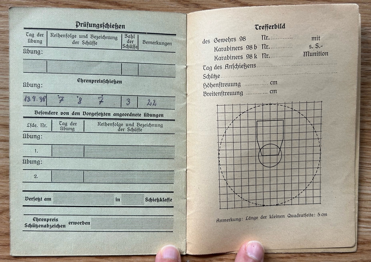 Schiessbuch / Target practice booklet - Panzerjager unit