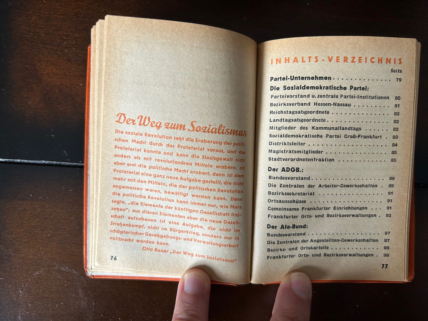 1931 pocket calendar - SPD party / organization