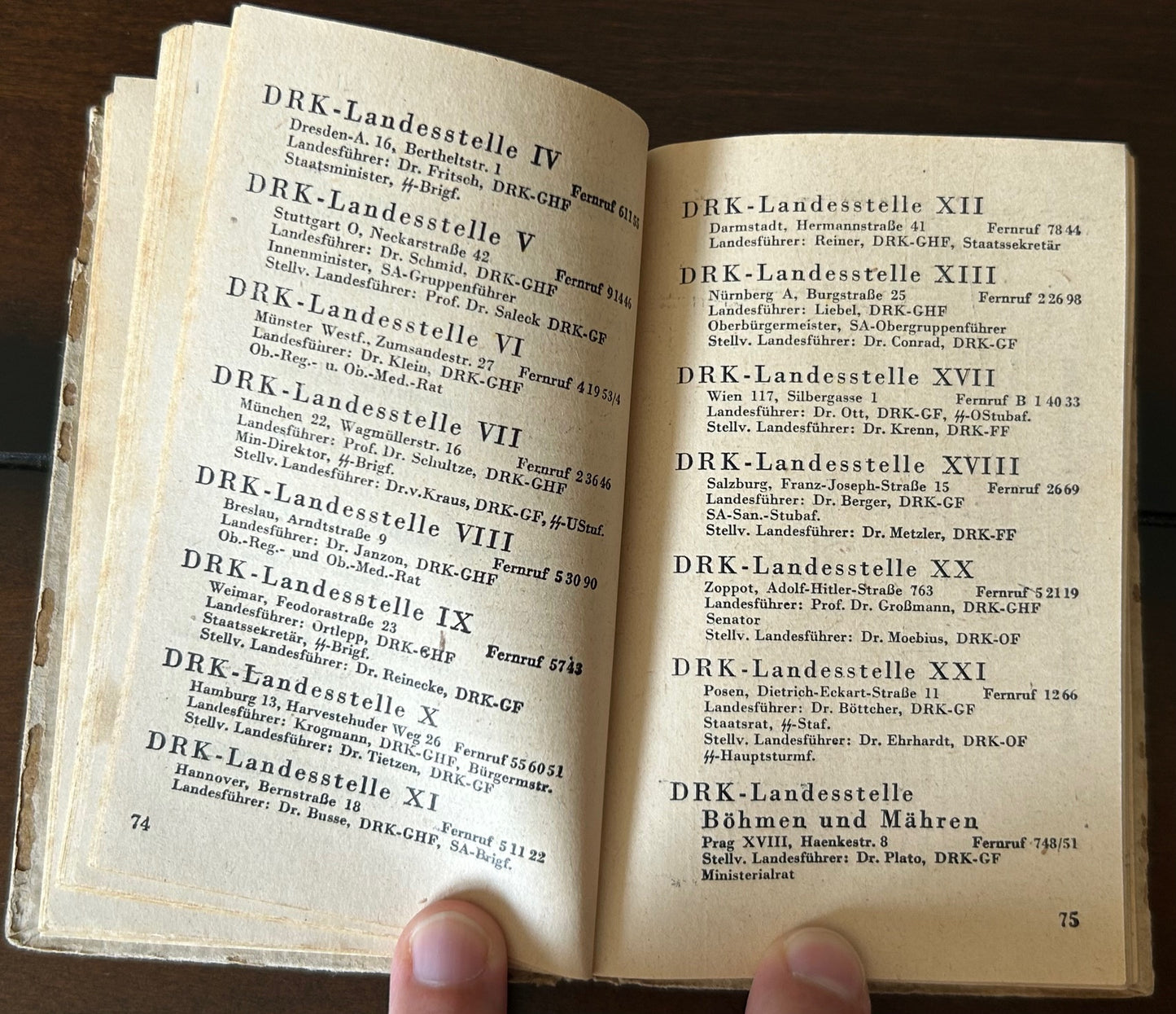 DRK pocket calendar 1943 - filled-in by nurse