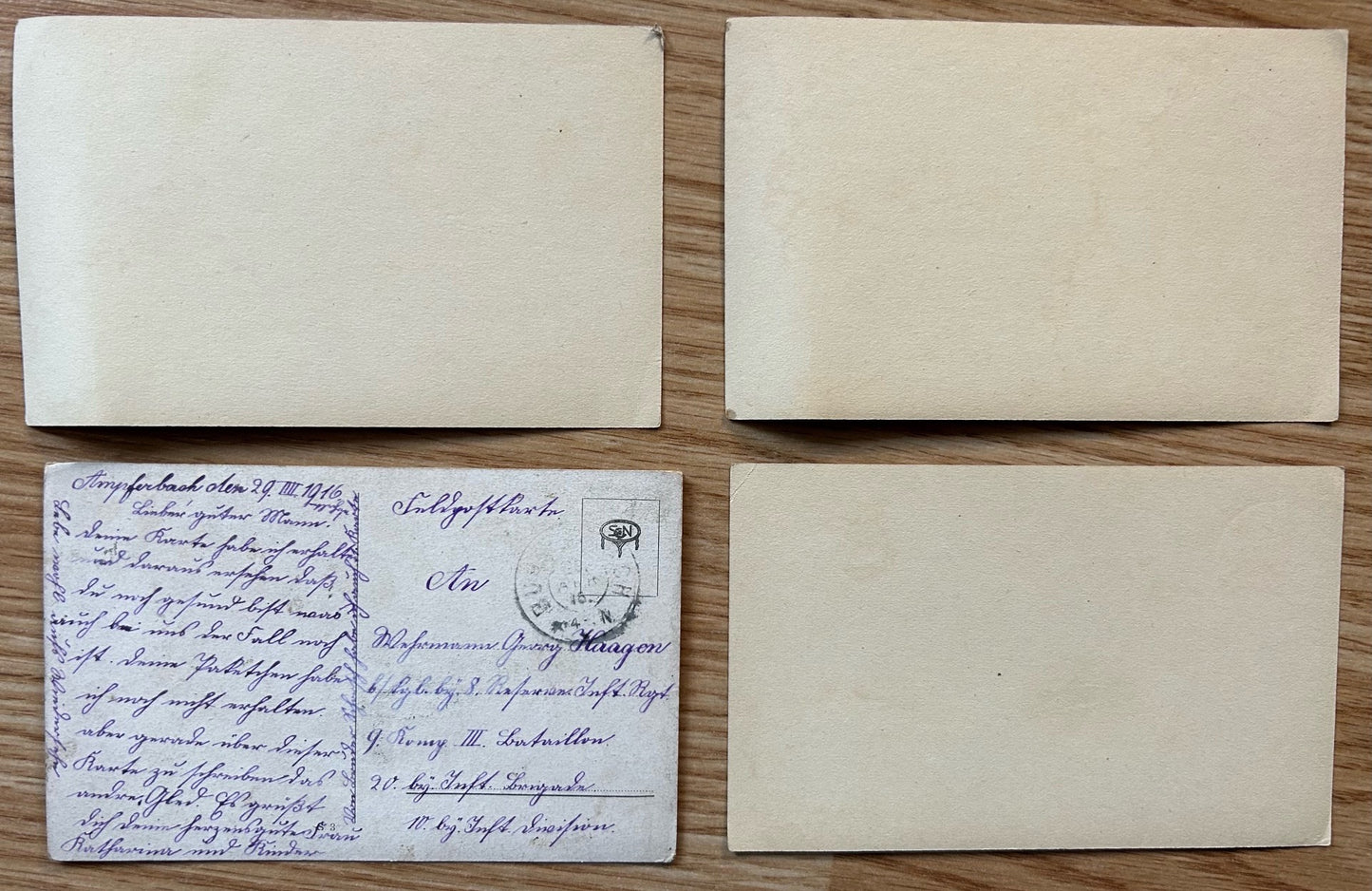 4 WW1 German photo postcards