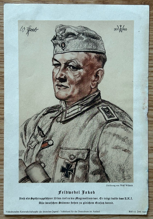 Artwork print of Feldwebel Jakob - Willrich drawing