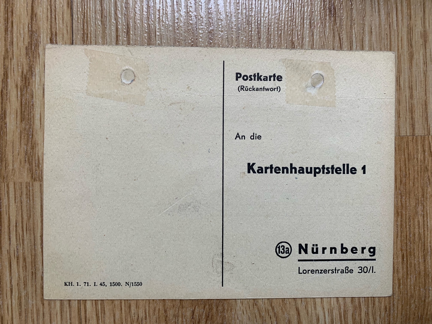 WW2 German ration card distributor postcard