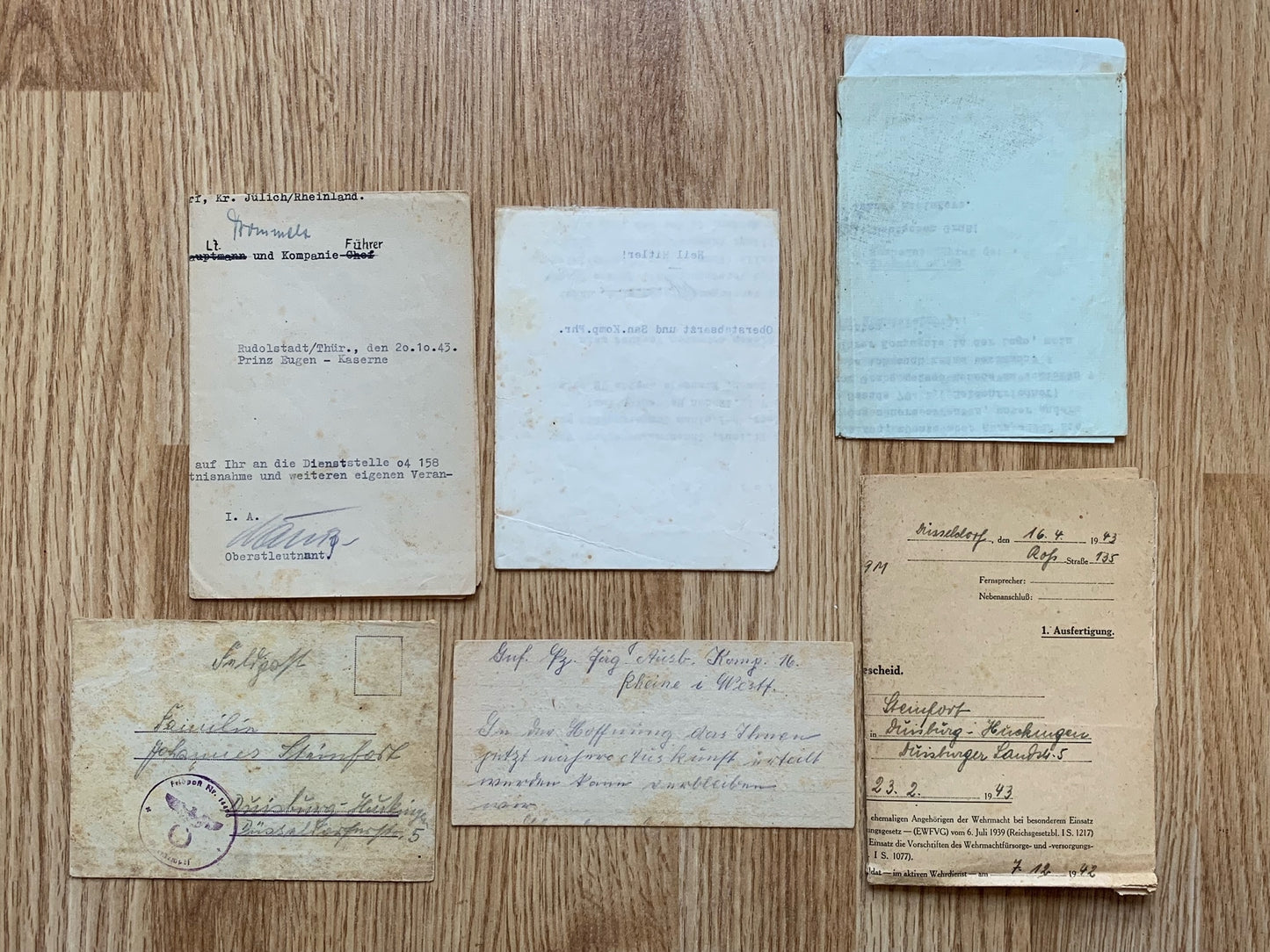 Letter grouping - Panzergrenadier KIA near Stalingrad 1942