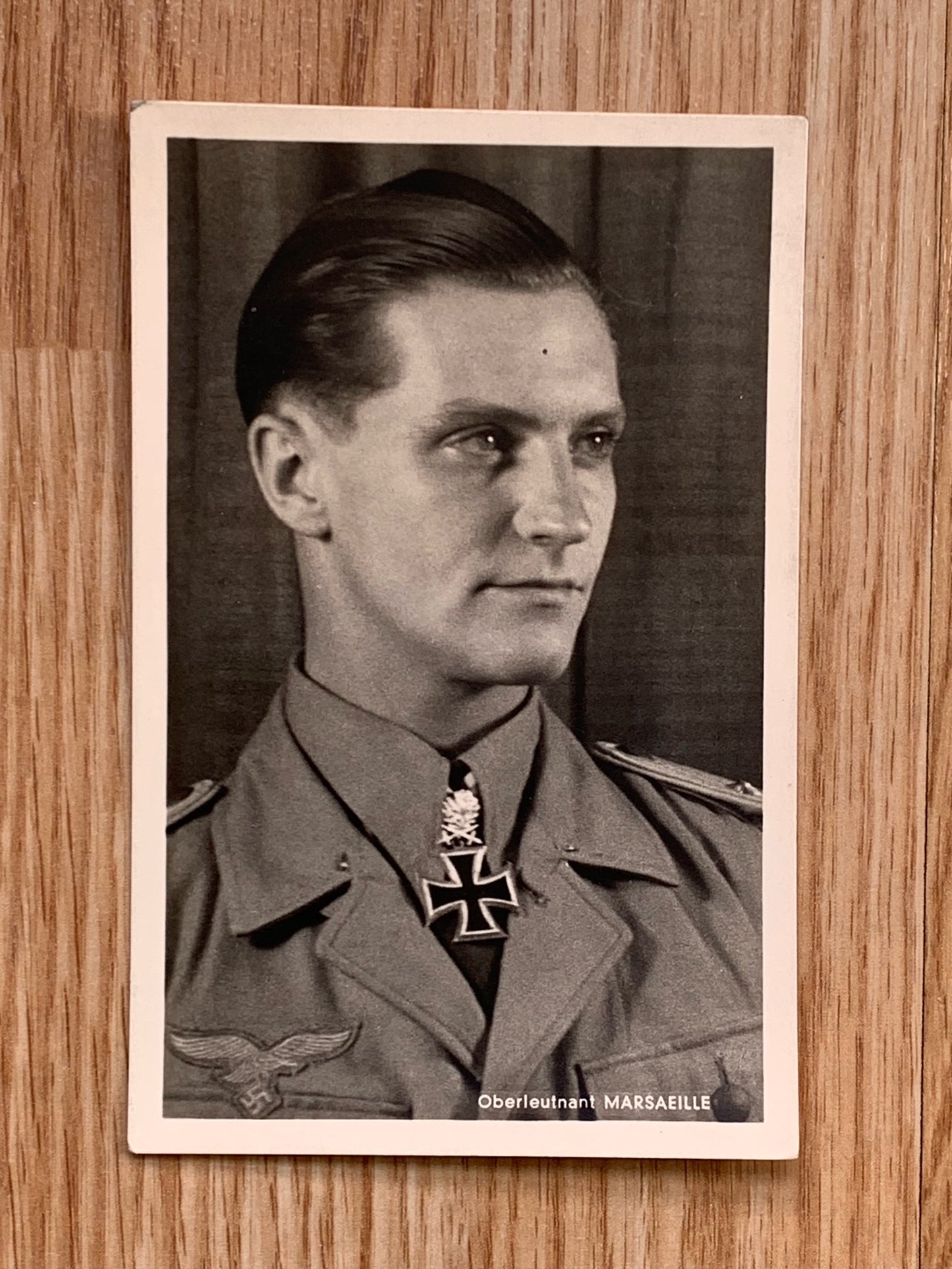 Luftwaffe fighter ace postcard - Oberleutnant Marseille