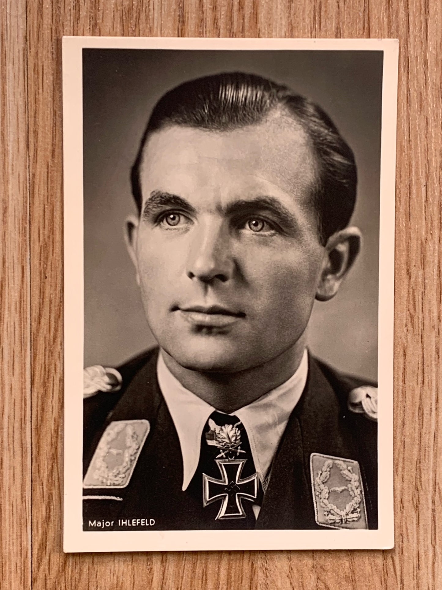 Luftwaffe fighter ace postcard - Major Ihlefeld