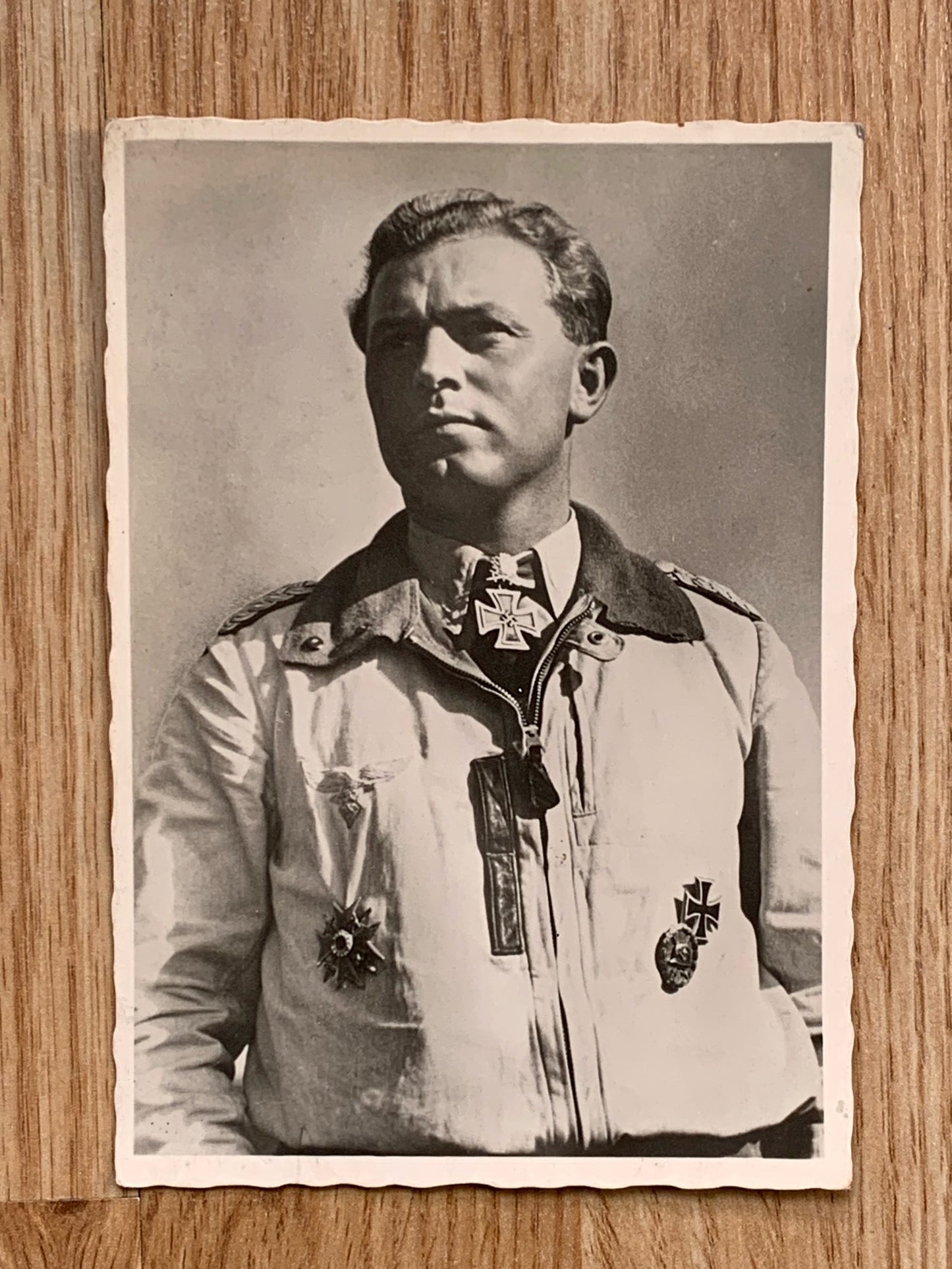 Luftwaffe fighter ace postcard - Oberstleutnant Oesau