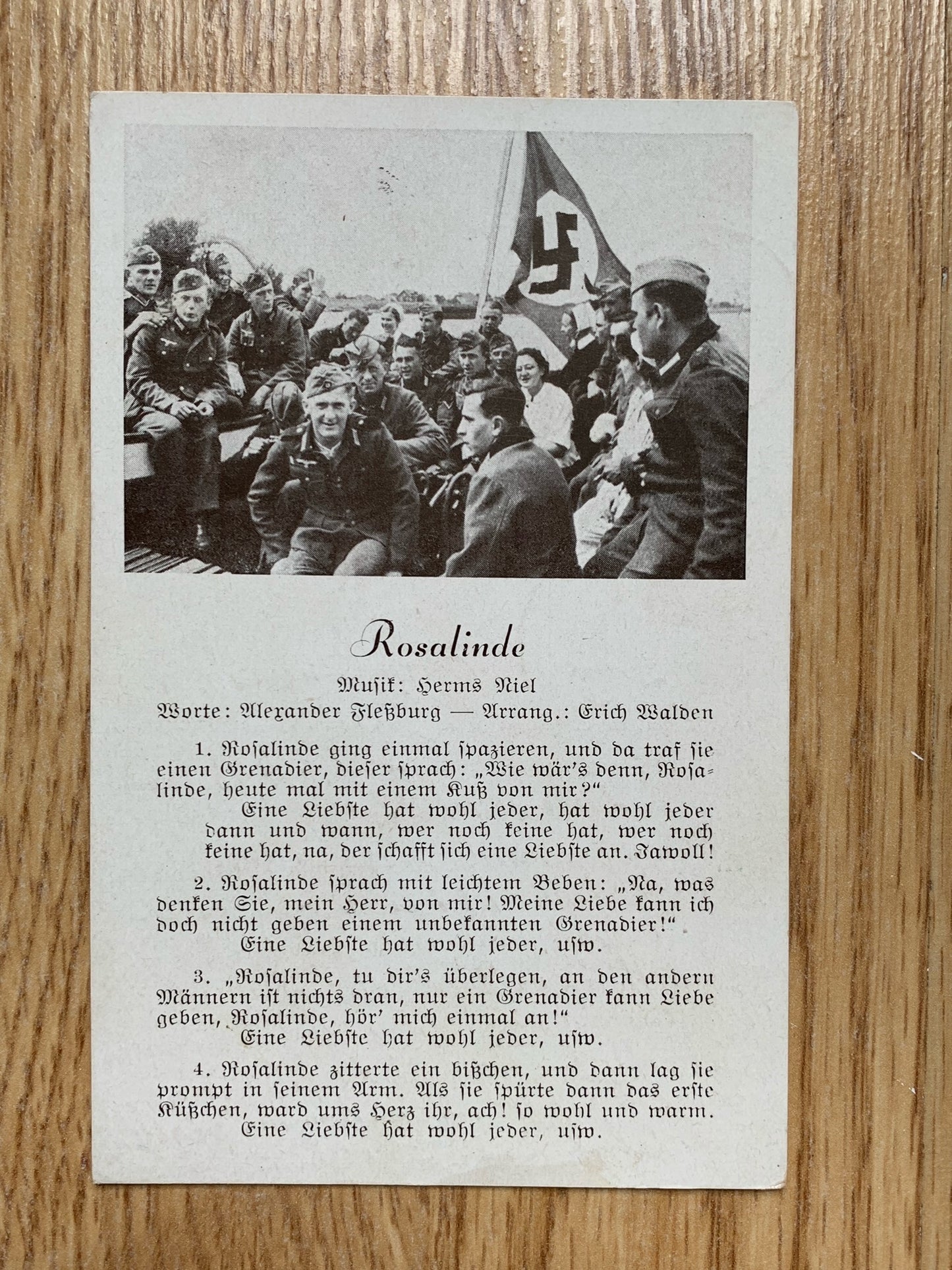 Wehrmacht marching song postcard “Rosalinde”