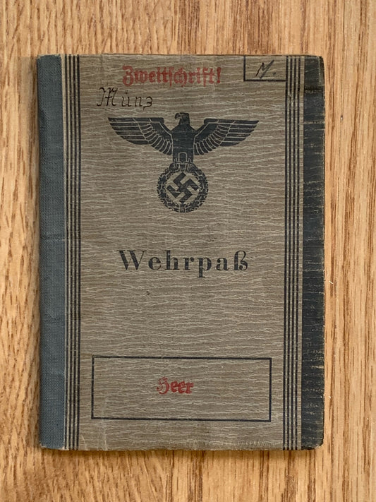 Wehrpass - decorated Artillery officer, wounded Eastern Front