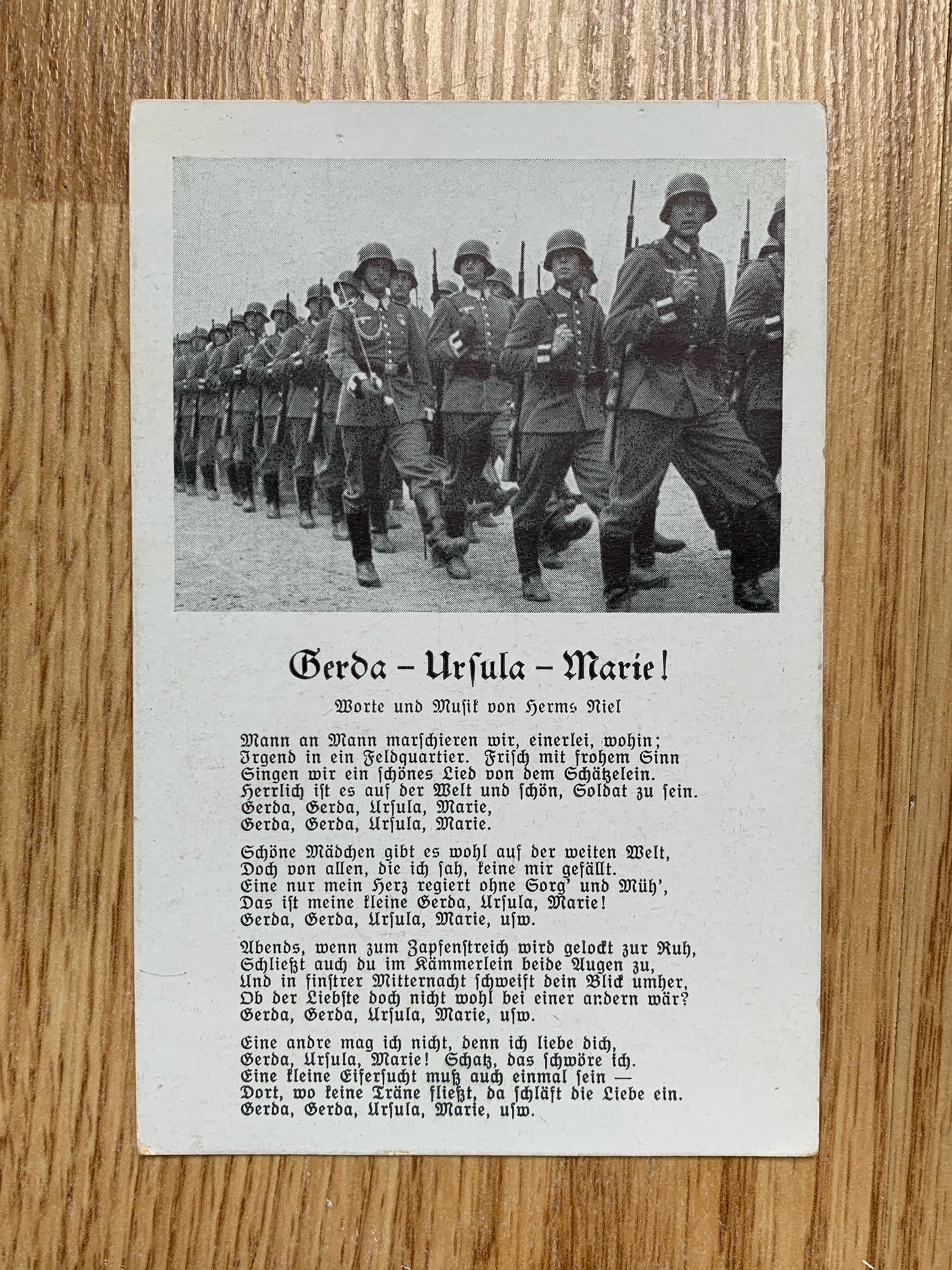 Heer infantry marching song postcard
