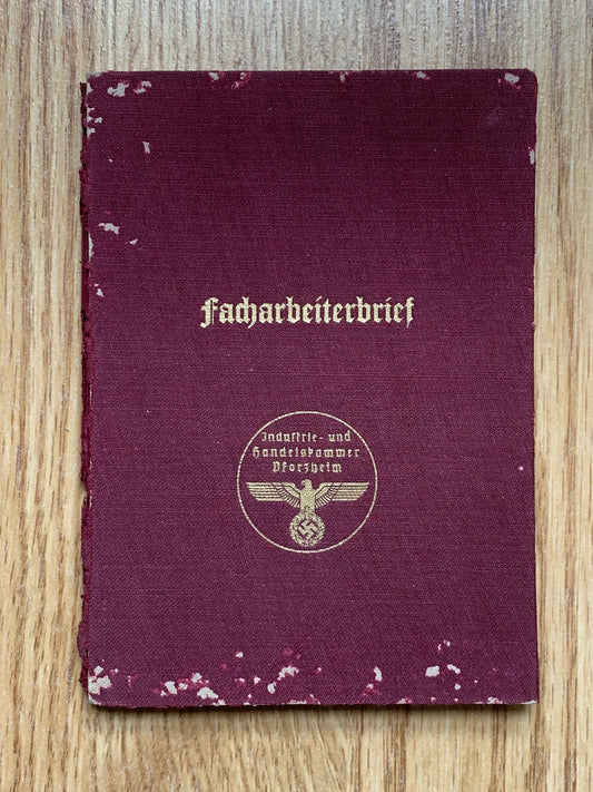 Skilled worker certificate - Jeweller, 1939