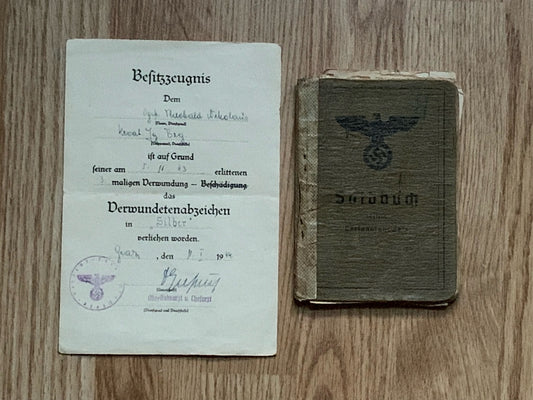 Soldbuch and award document - veteran Heer NCO