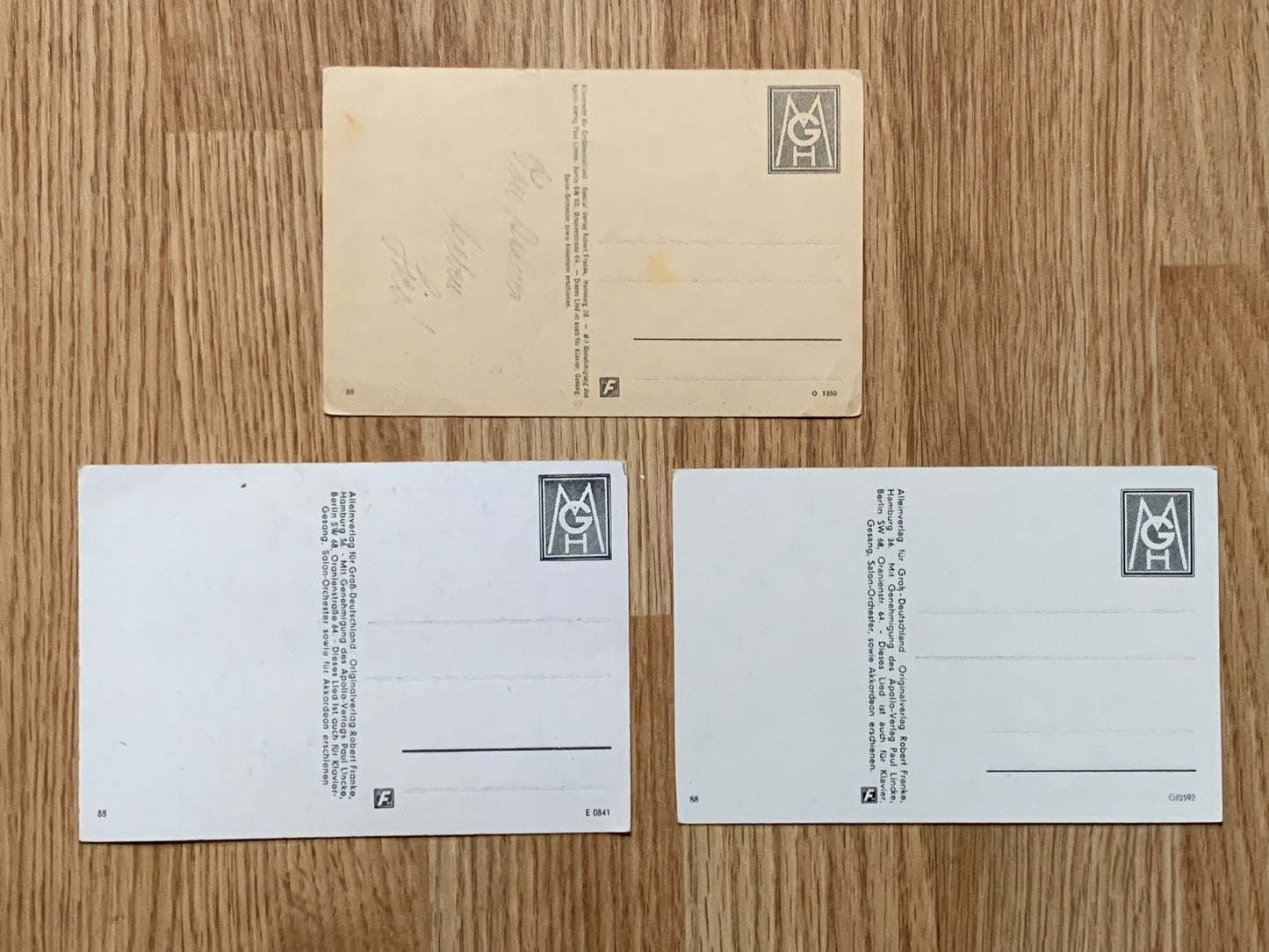 3 WW2 “Lili Marleen” song postcards