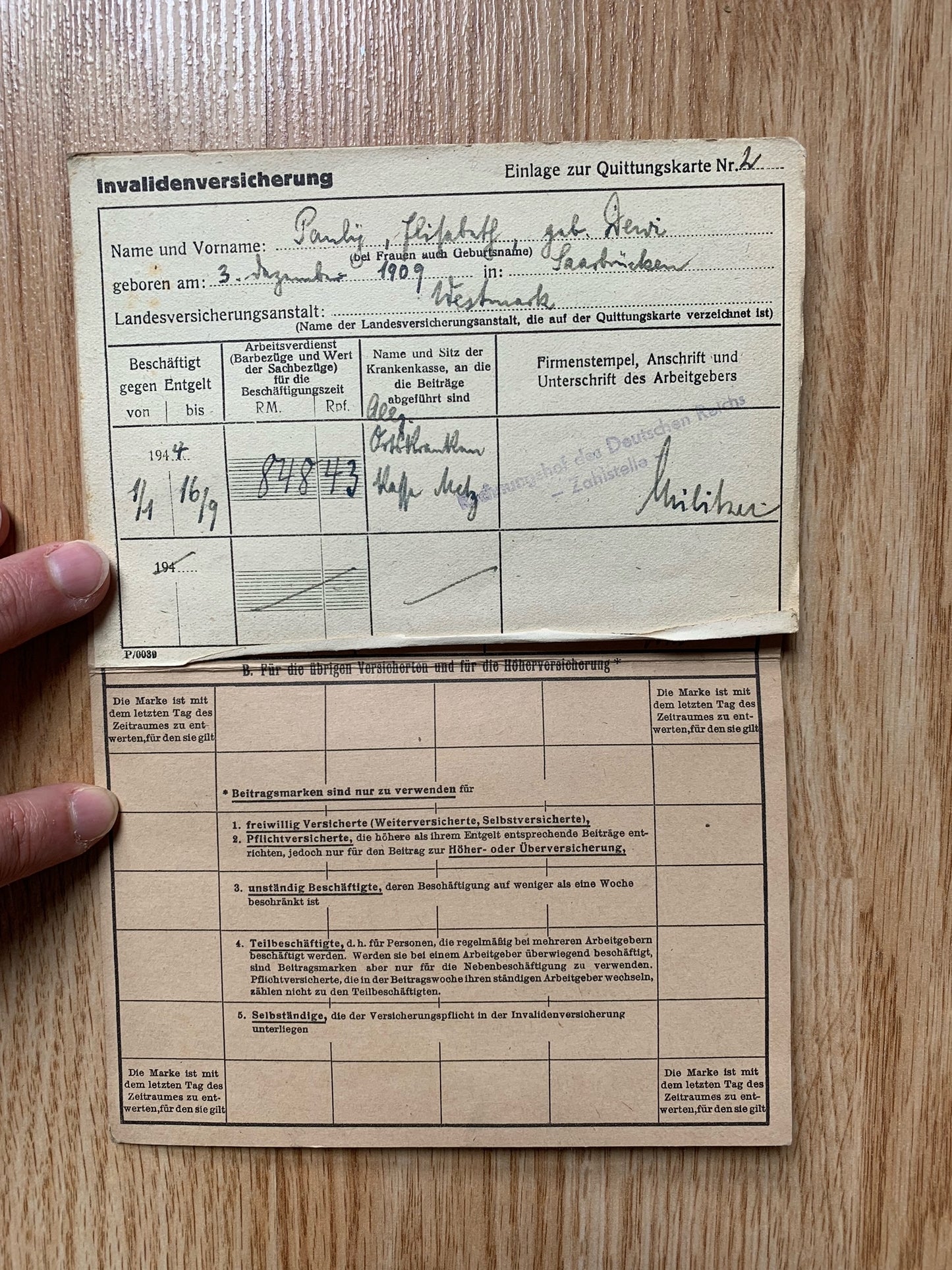 Arbeitsbuch and document grouping - same family