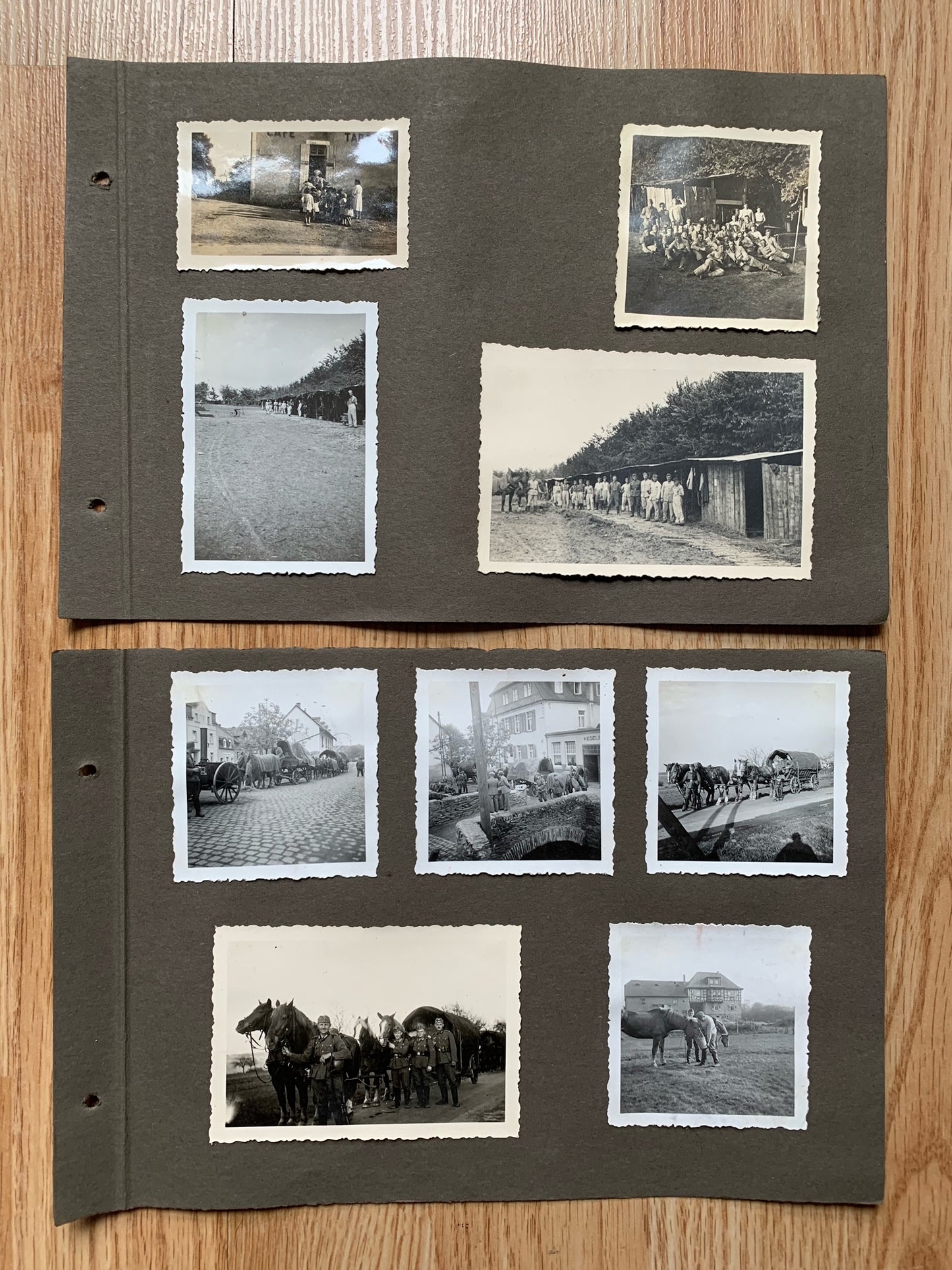 12 Wehrmacht photo album sheets - 116 photos