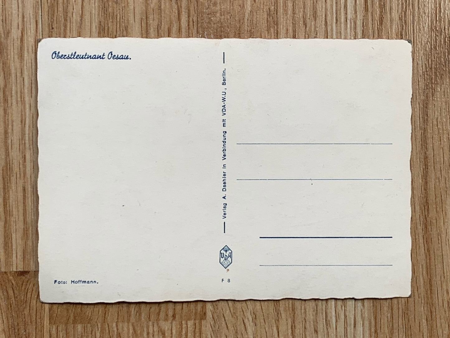 Luftwaffe fighter ace postcard - Oberstleutnant Oesau