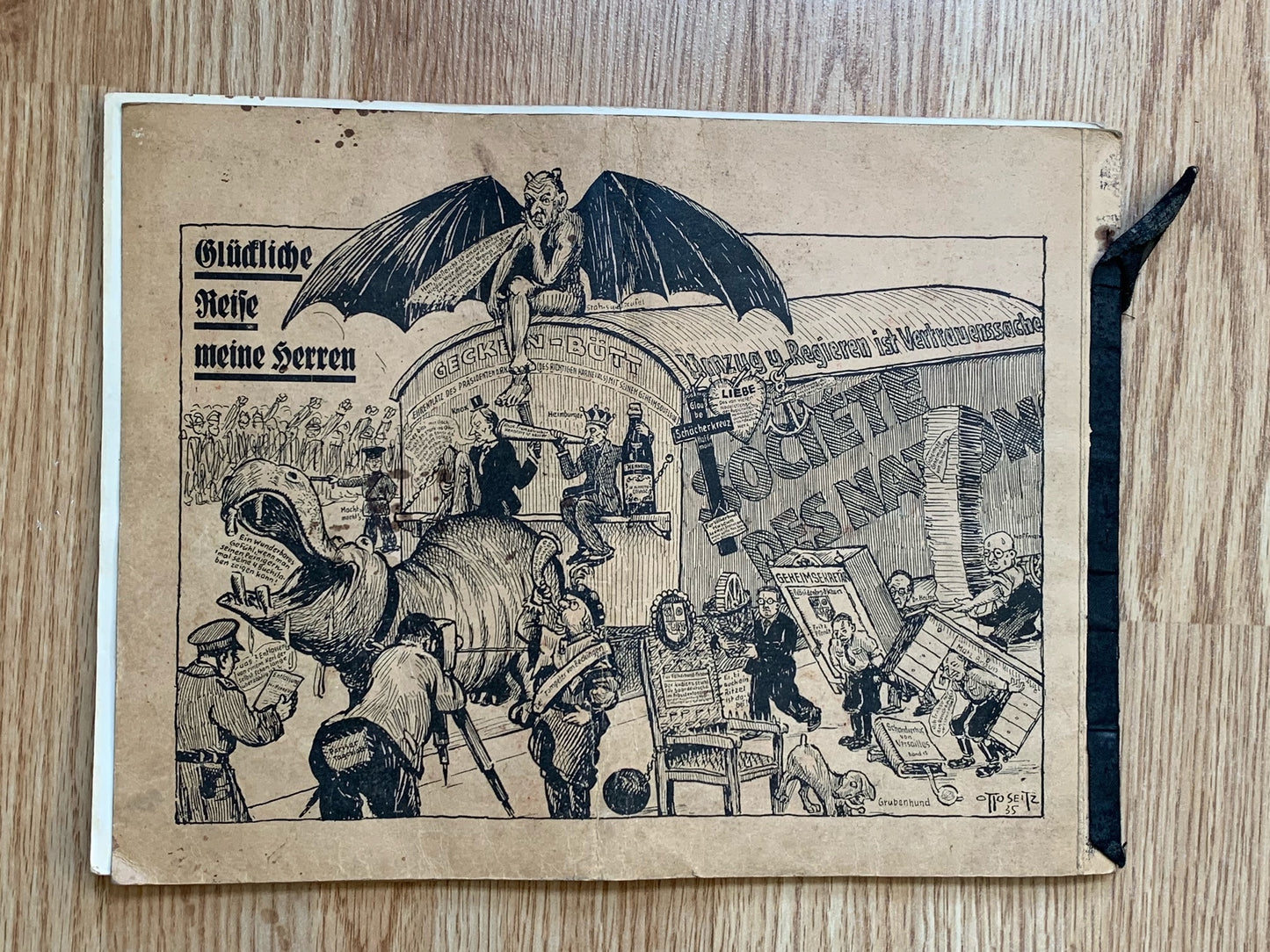 Saarkampf Karikaturen booklet and Die Brennessel satirical magazine