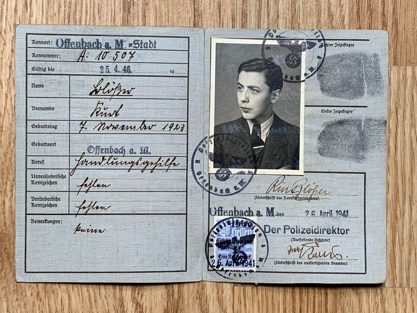 Kennkarte - 1941 teenager