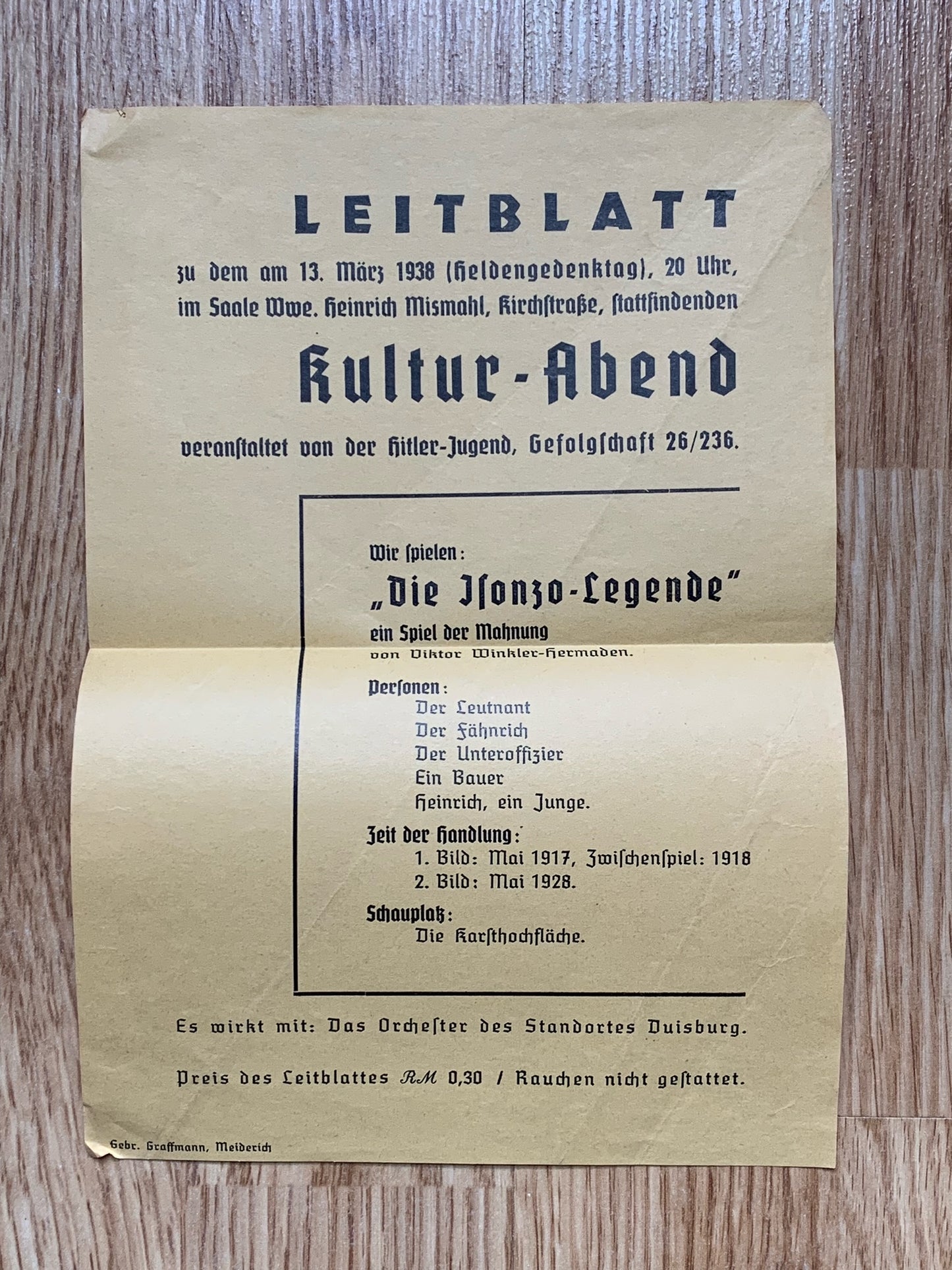 HJ leaflet - 1938 theatre invitation