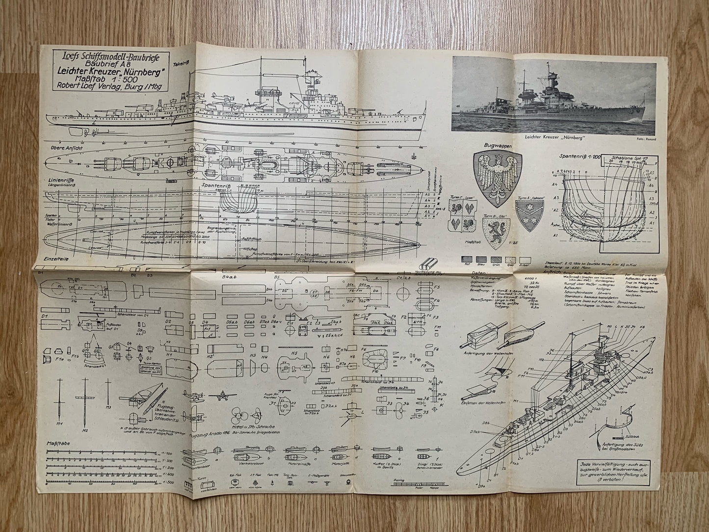 Kriegsmarine model kit for Light Cruiser Nürnberg