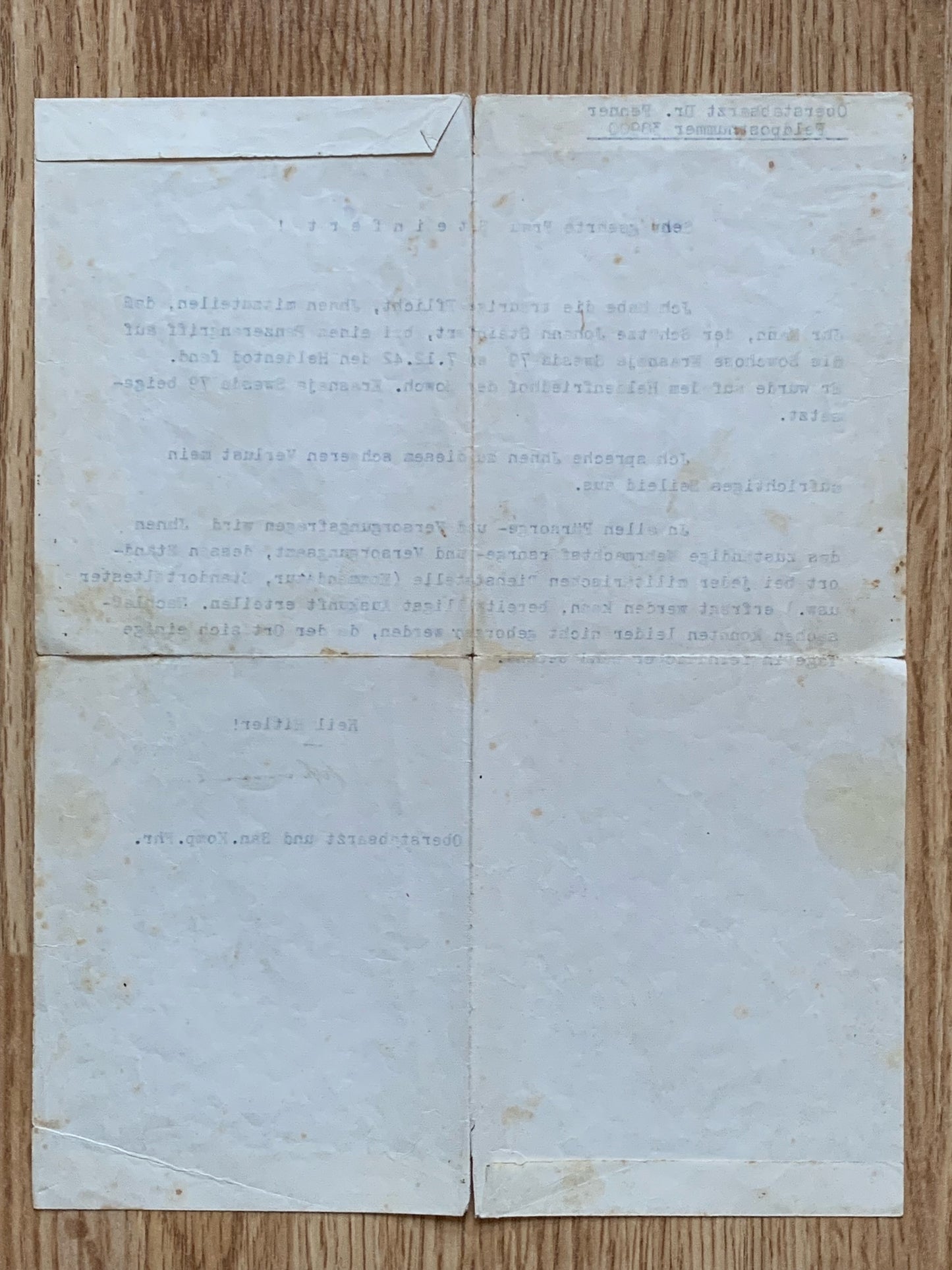Letter grouping - Panzergrenadier KIA near Stalingrad 1942
