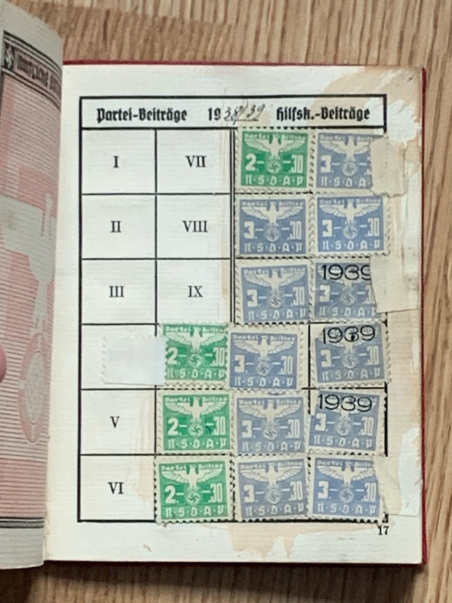 NSDAP membership booklet - Blockleiter official, Rudolf Hess reference