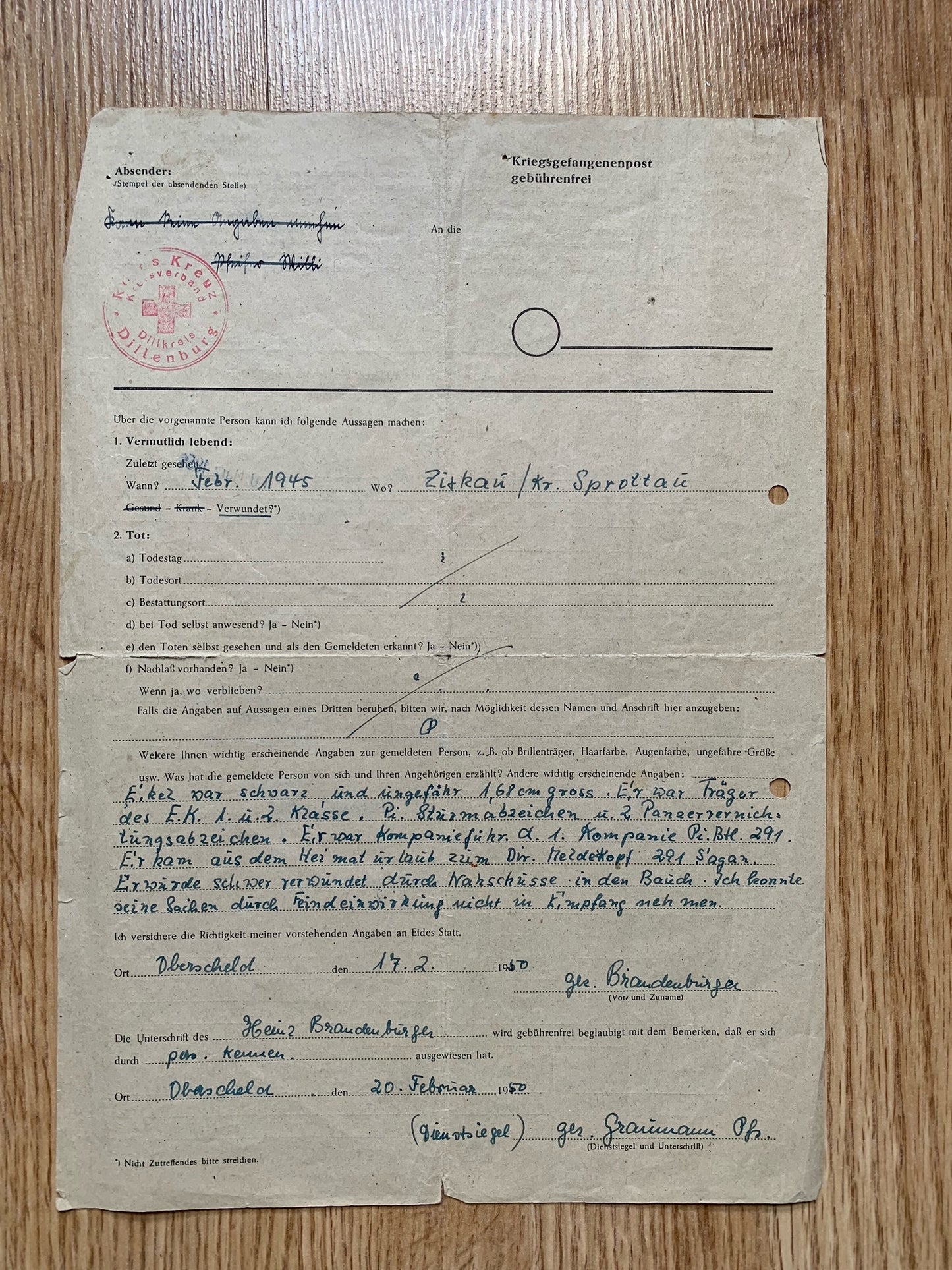 Document grouping - decorated Heer and RAD officer, KIA 1945