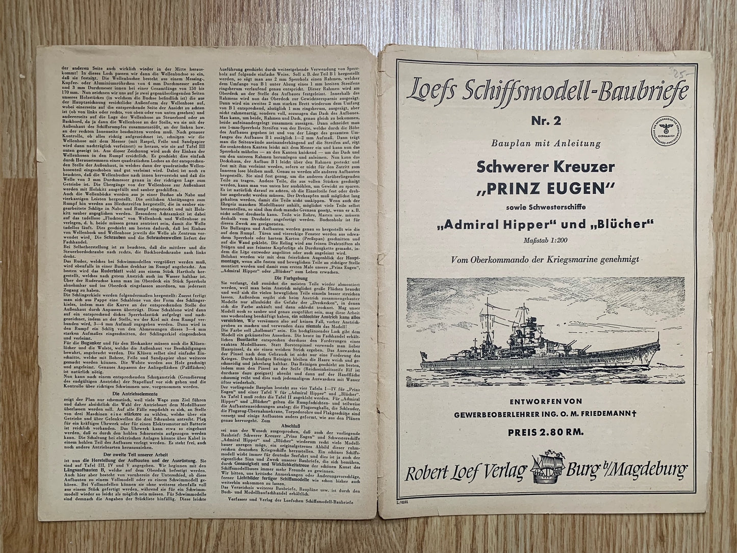 Kriegsmarine model kit for Heavy Cruiser Prinz Eugen
