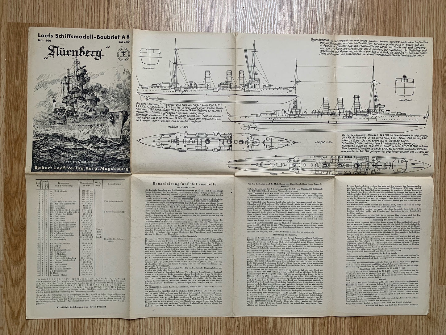 Kriegsmarine model kit for Light Cruiser Nürnberg