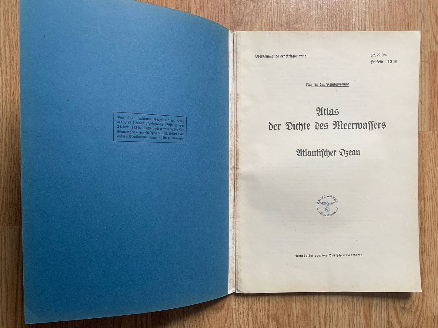 Kriegsmarine atlas of the Atlantic Ocean