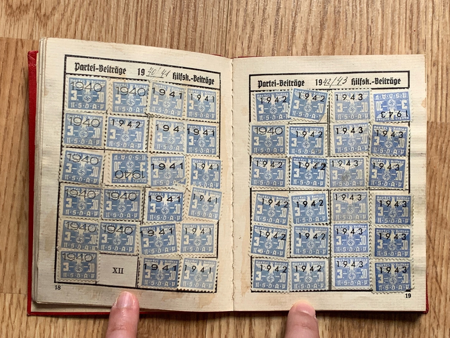 NSDAP membership booklet - Blockleiter official, Rudolf Hess reference