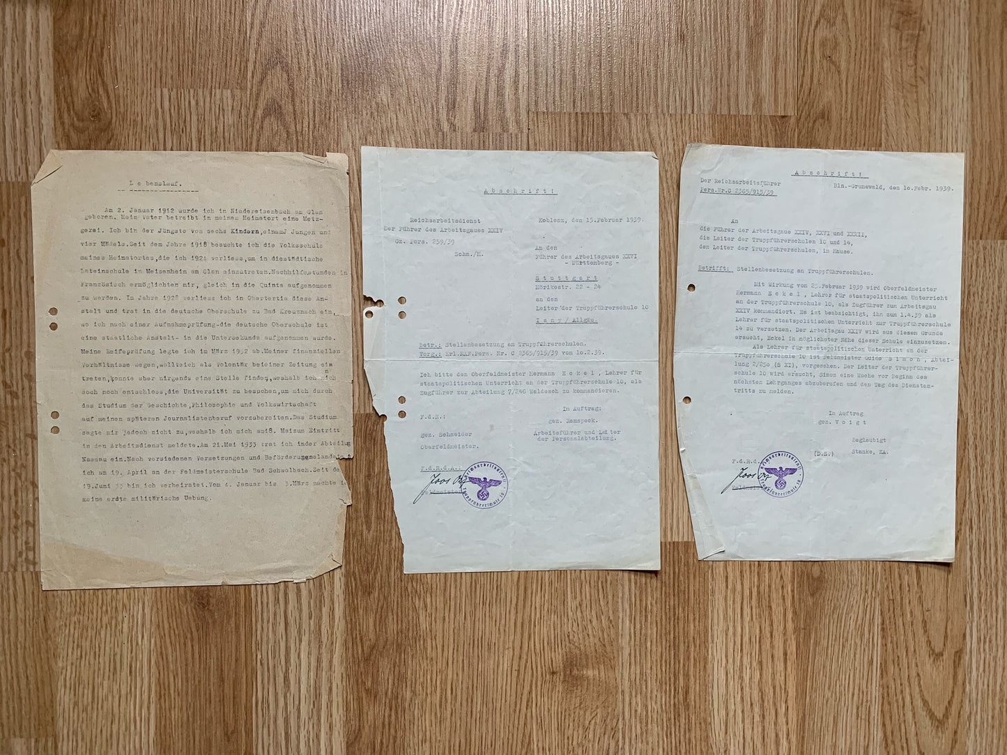 Document grouping - decorated Heer and RAD officer, KIA 1945