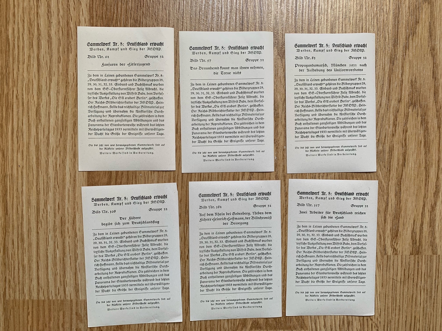 Package of German cigarette cards - Deutschland Erwacht 1935, gruppe 32