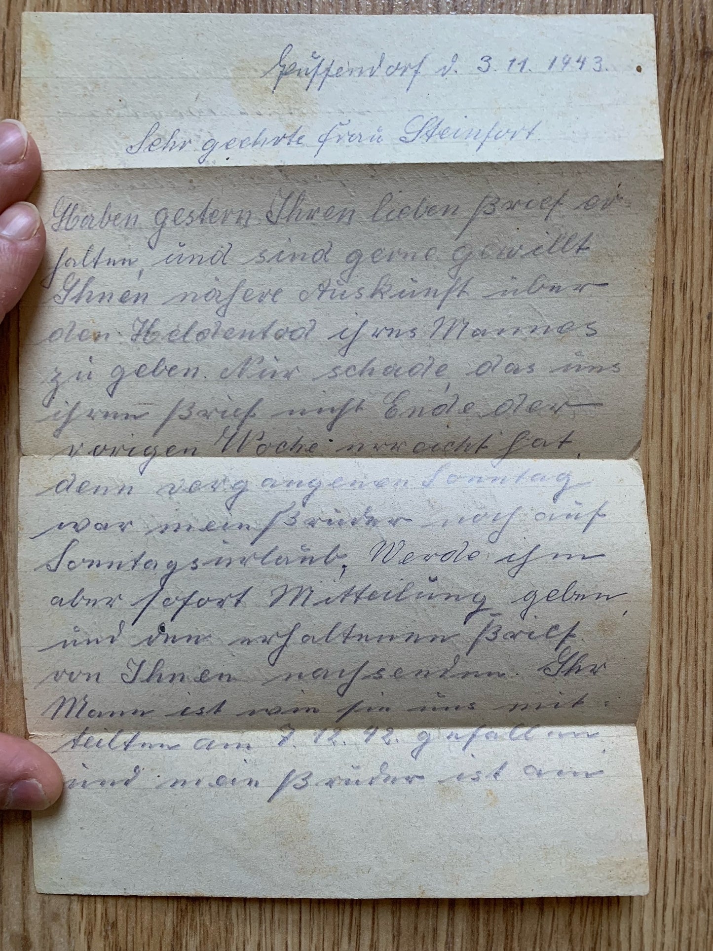 Letter grouping - Panzergrenadier KIA near Stalingrad 1942
